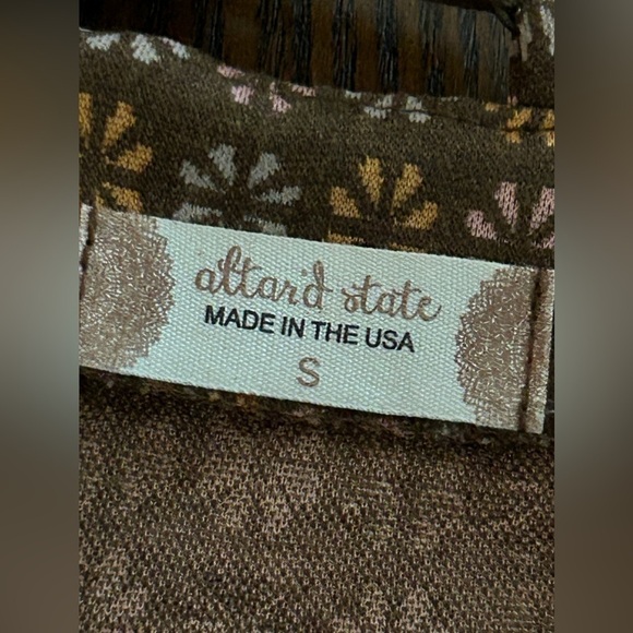 NWT ALTAR’D State Janee Dress Floral retro dress women’s S brown sleeveless 60s - Picture 5 of 16